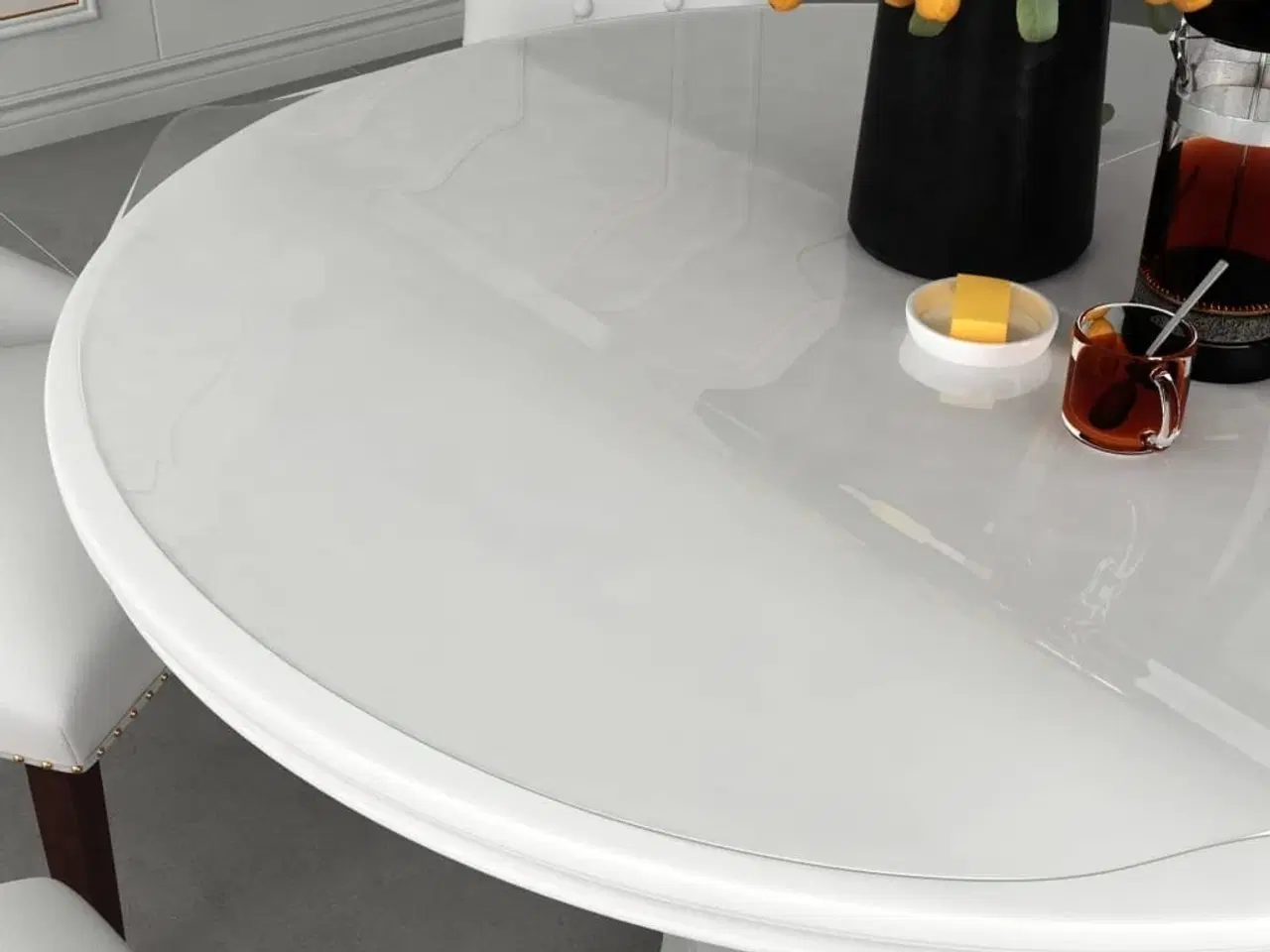 Billede 1 - Bordbeskytter Ø 80 cm 2 mm PVC transparent