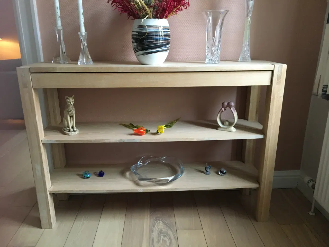 Billede 1 - Egetræs-konsolbord med 1 lang skuffe