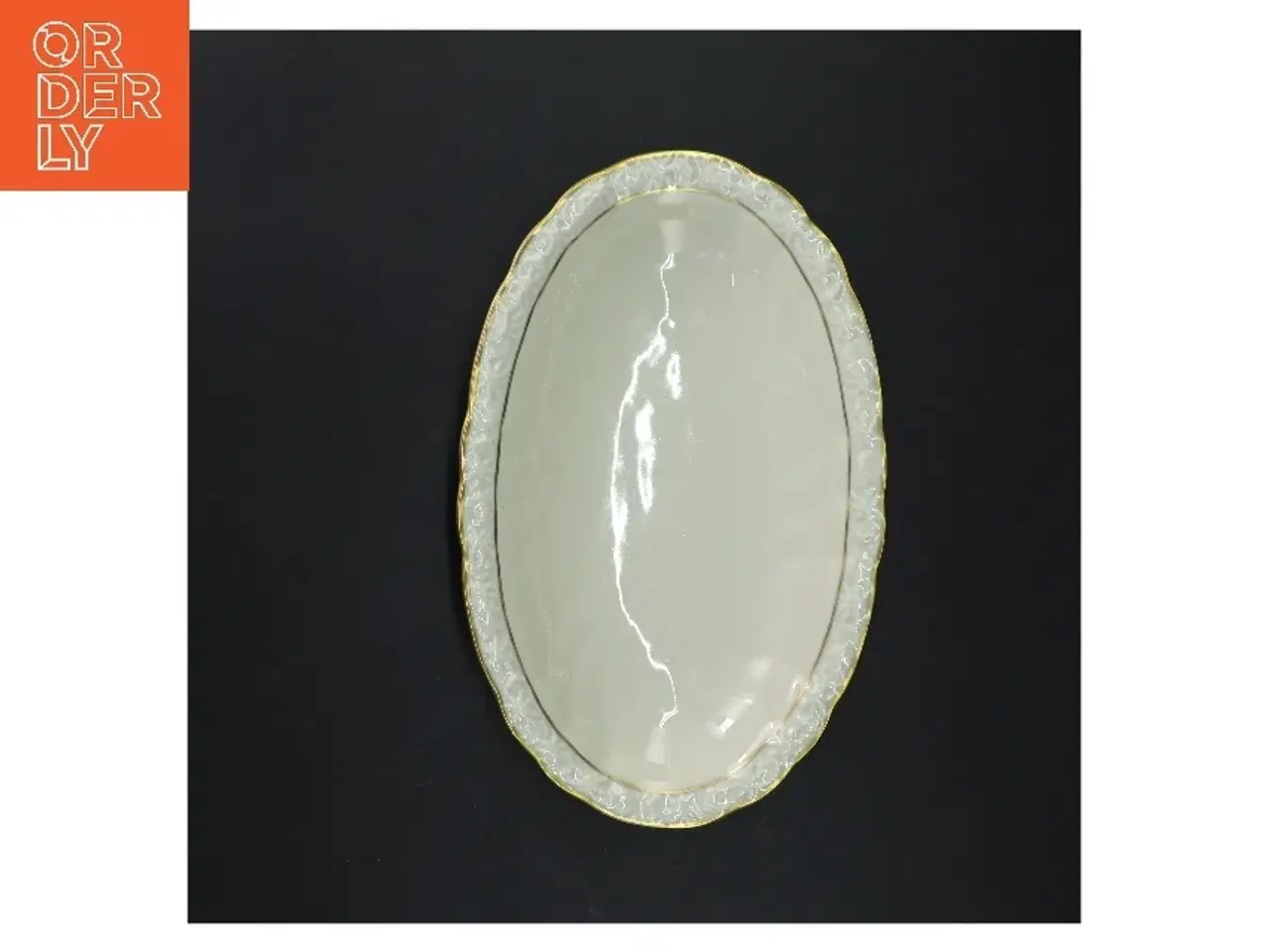 Billede 2 - Porcelænsfad med guldkant fra Edelweiß (str. 25x16 cm)