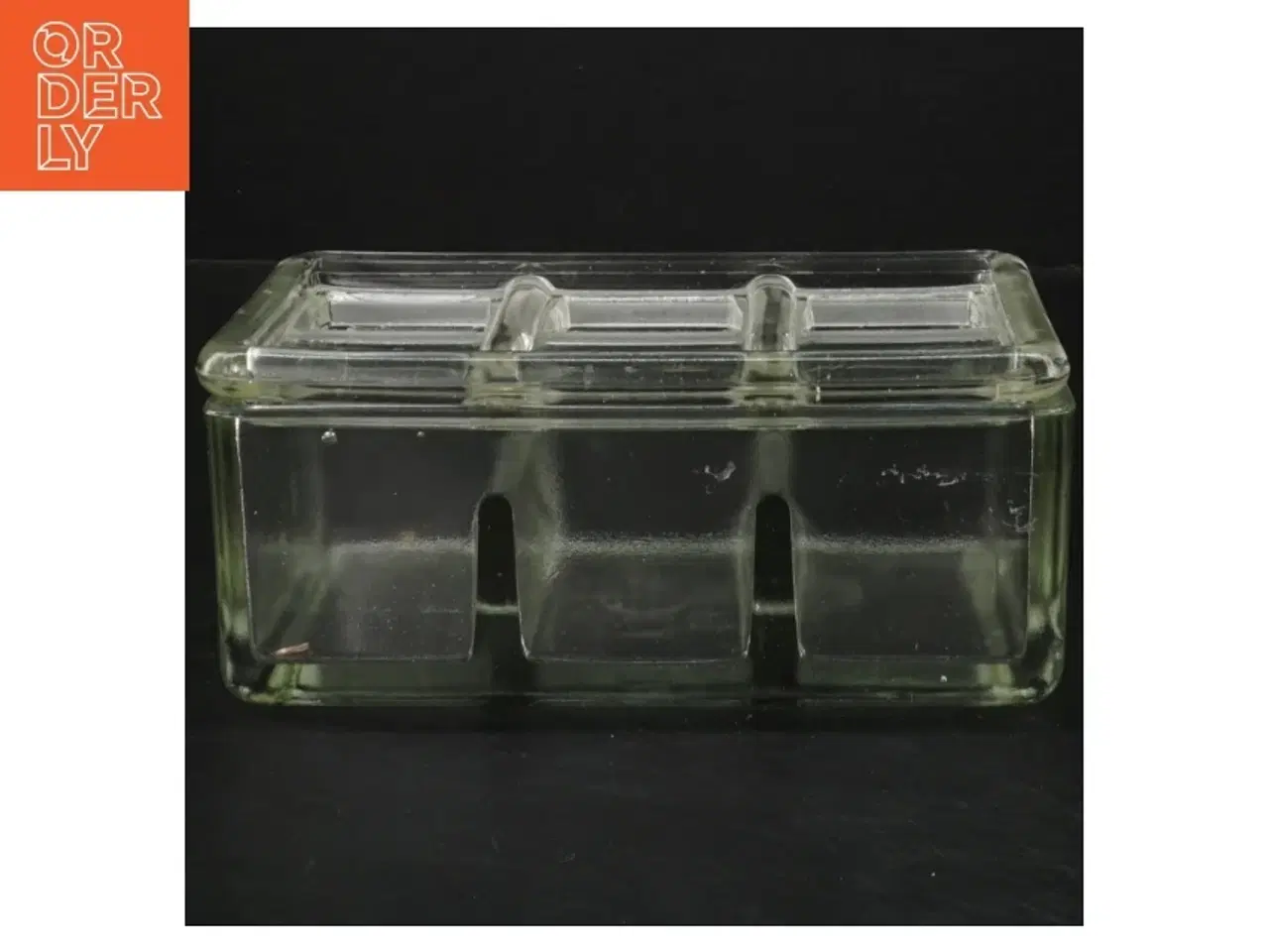 Billede 1 - Glasbeholder med låg (str. 17x10,5 cm)