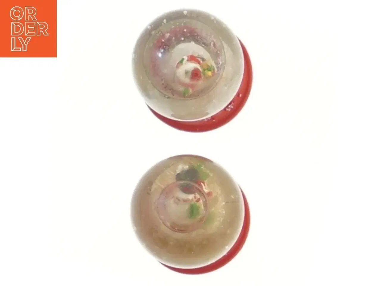 Billede 2 - Røde sneglober med julemænd (str. 6,5 cm)