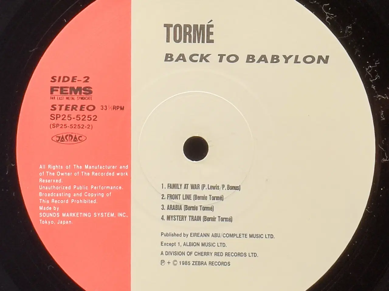 Billede 5 - Tormé - Back To Babylon - JAPAN 1985 - EX/EX