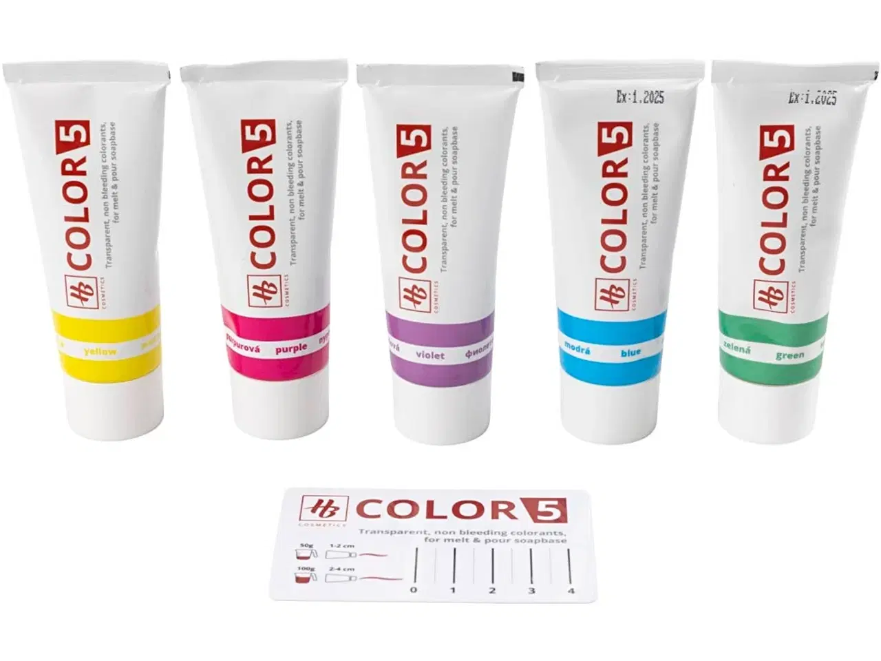 Billede 1 - Sæbefarve Assorteret - 5x30g til Kreativ Sæbefremstilling