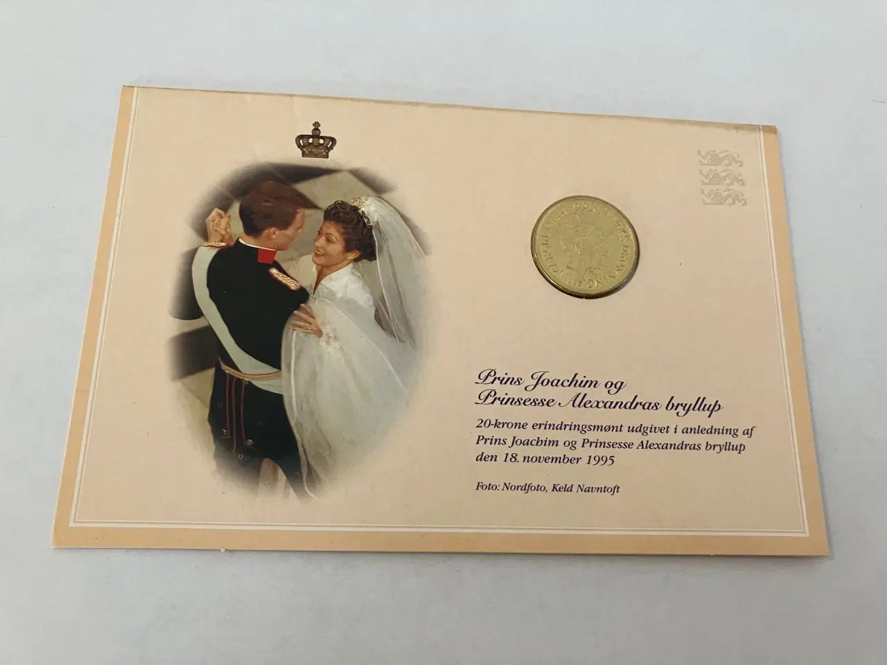Billede 1 - 20 Kroner Joachim og Prinsesse Alexandras bryllup 1995