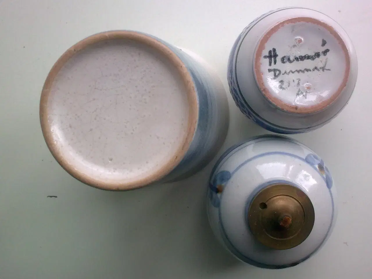 Billede 4 - MP signeret keramik 1970 ? lyseblå natur farver