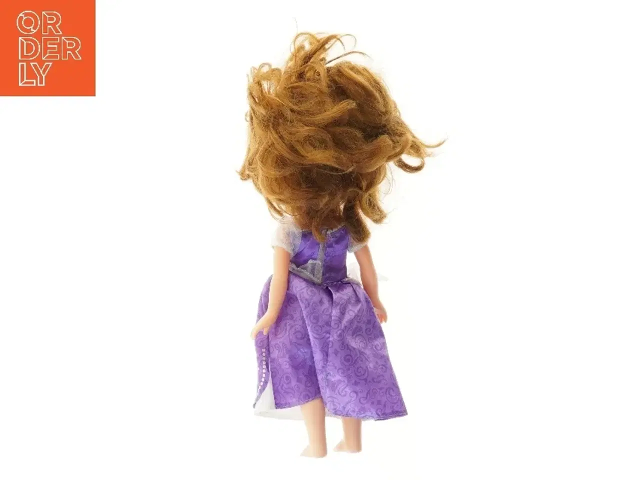 Billede 2 - Lille dukke med lilla kjole (str. 34 cm)