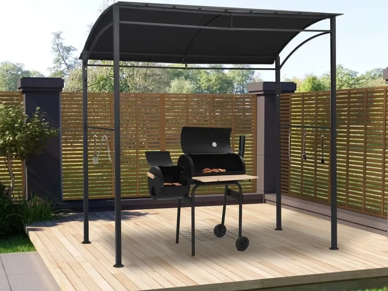 Billede 1 - Grillpavillon 215x150x220 cm stål antracitgrå