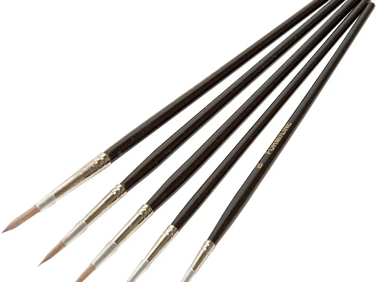 Billede 1 - Akvarelpenselsæt i imiteret mårhår - 5 stk.