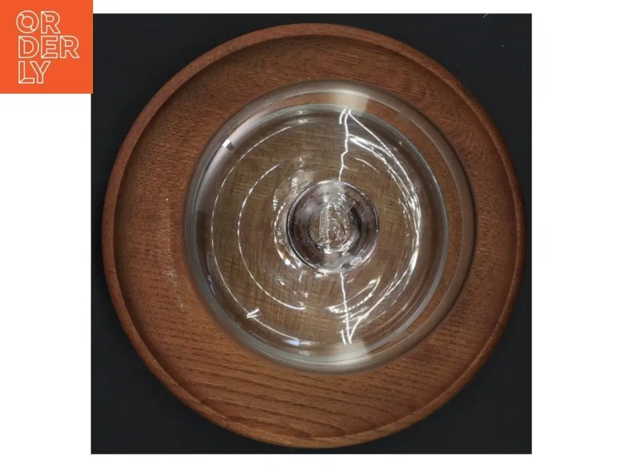 Billede 3 - Vintage Teak Glas klokke (str. Ø 18x10 cm)