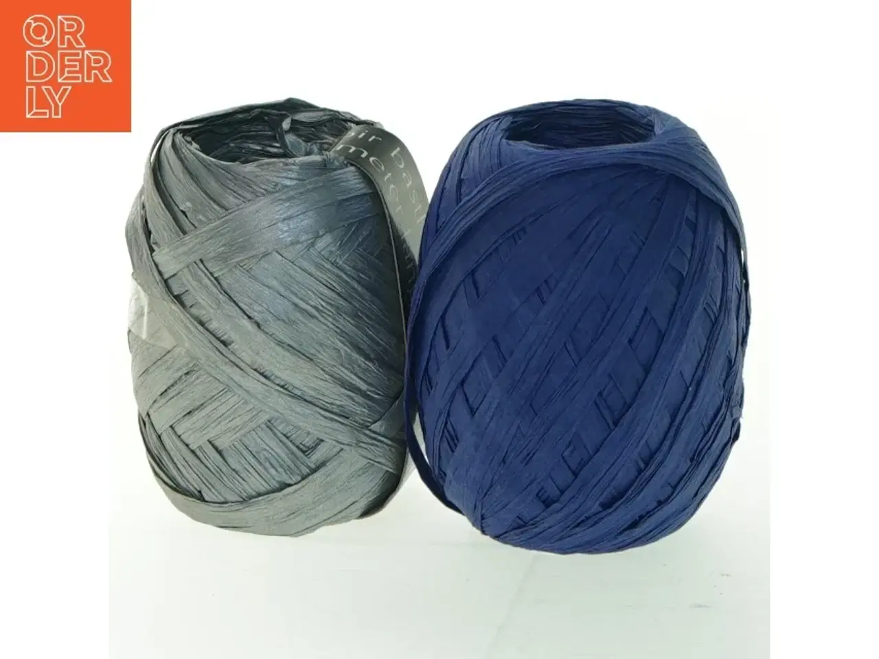 Billede 2 - Papirbast snor, 40 meter, blå og sølv (str. 40 m)