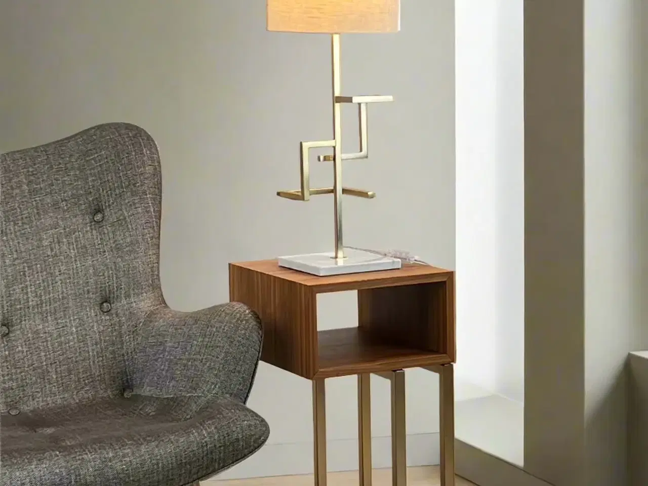 Billede 2 - Træ- og metal-sidetable