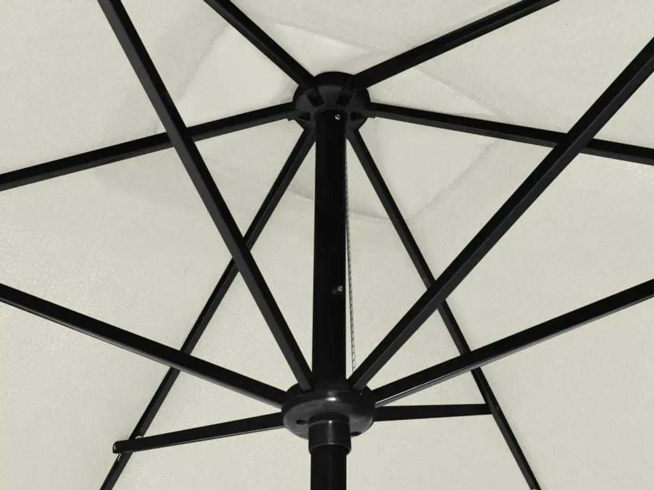 Billede 2 - Parasol med LED-lys og stålstang 2x3 m sandfarvet