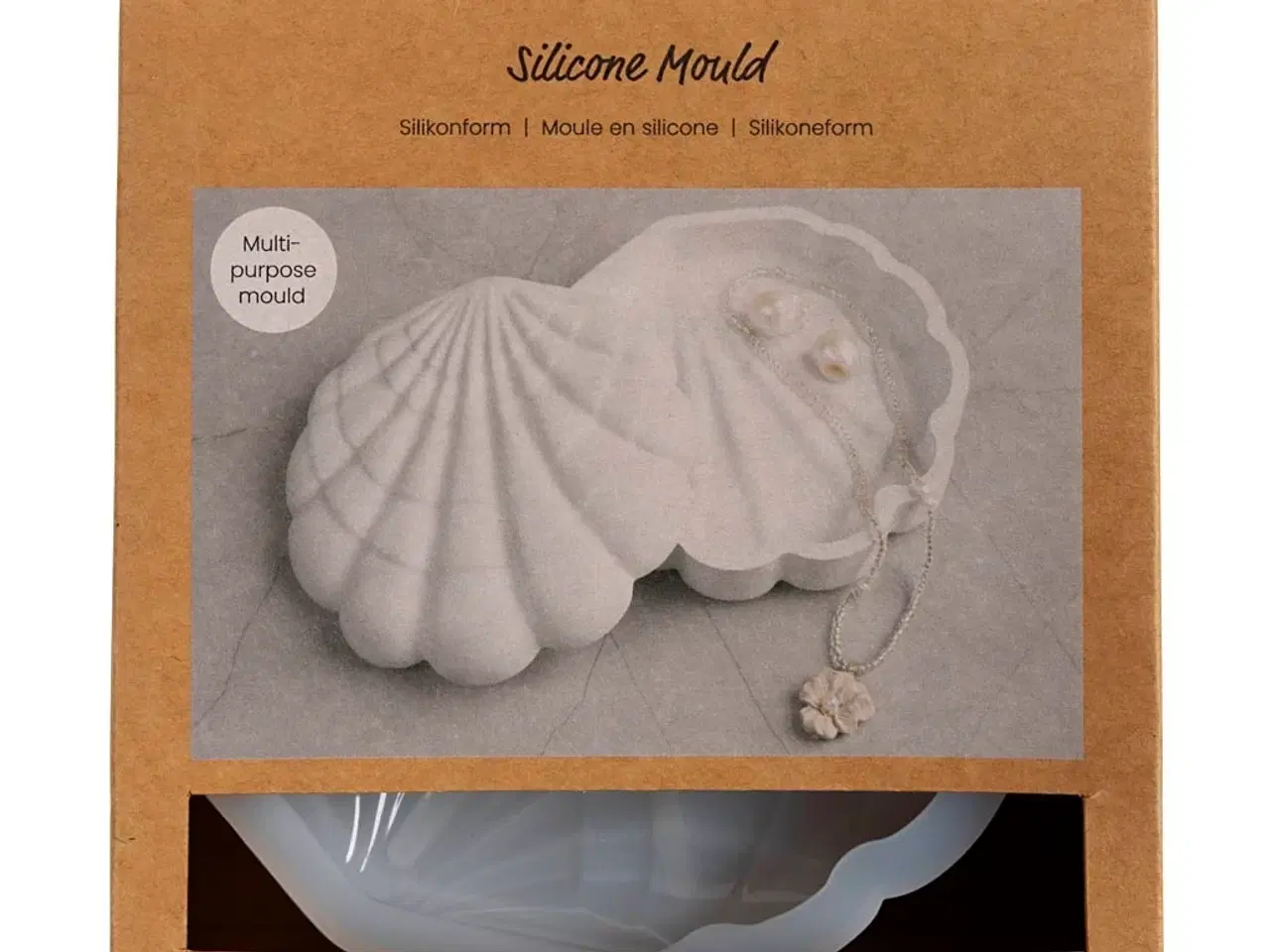 Billede 1 - Silikoneform, Musling, H: 3 cm, L: 13,2 cm, B: 13,3 cm, 1 stk.
