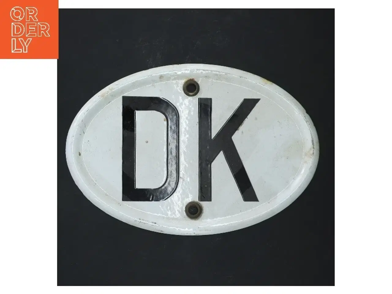 Billede 1 - Metal bilskilt med bogstaver 'DK' (str. 20x13,5 cm)