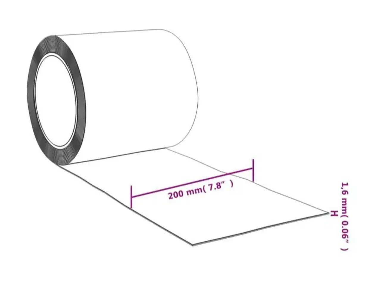 Billede 6 - Strimmelgardinrulle 1,6 mm x 200 mm 25 m PVC