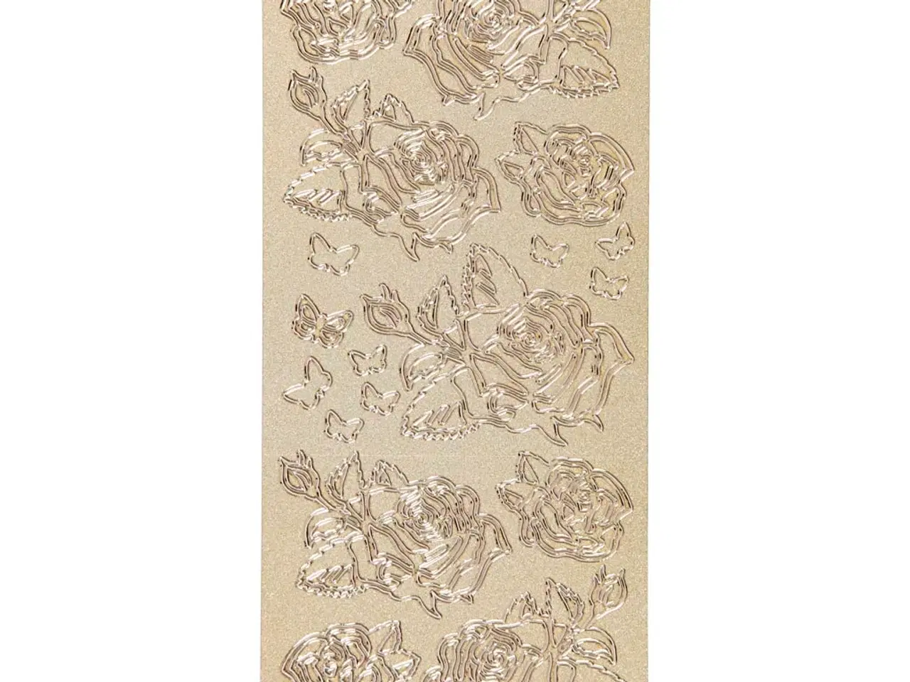 Billede 1 - Stickers, roser, ark 10x23 cm, guld, 1 ark