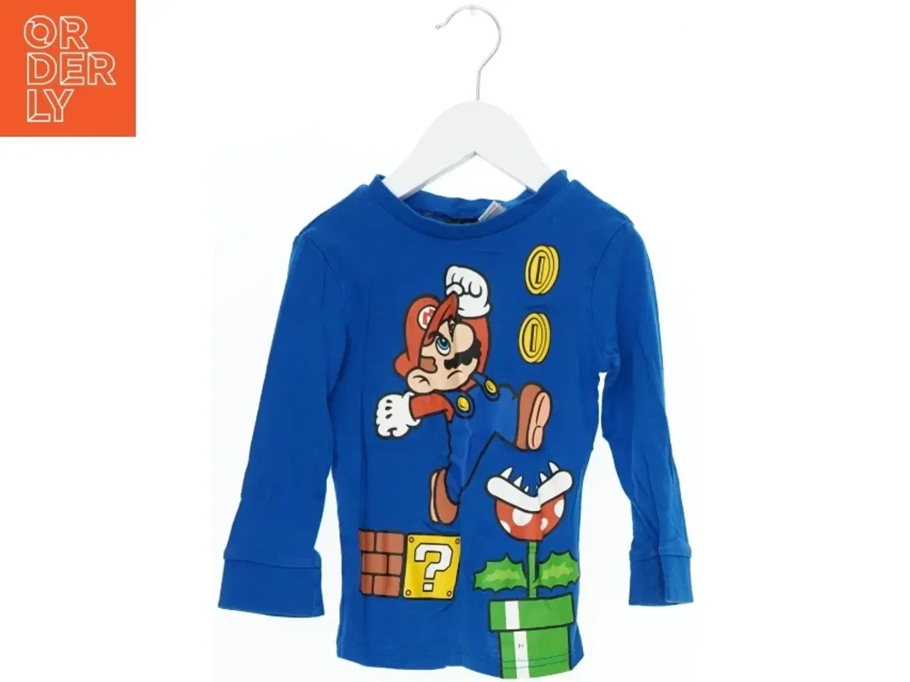 Billede 1 - Blå langærmet Super Mario trøje fra H&M (str. 104)