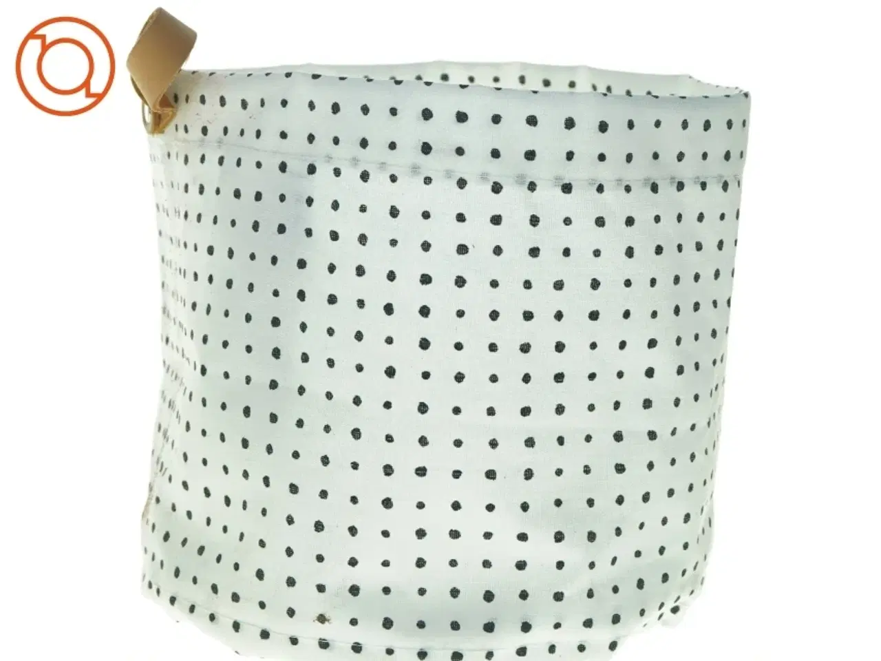 Billede 1 - Stofopbevaringskurv med prikker (str. 26 x 24 cm)