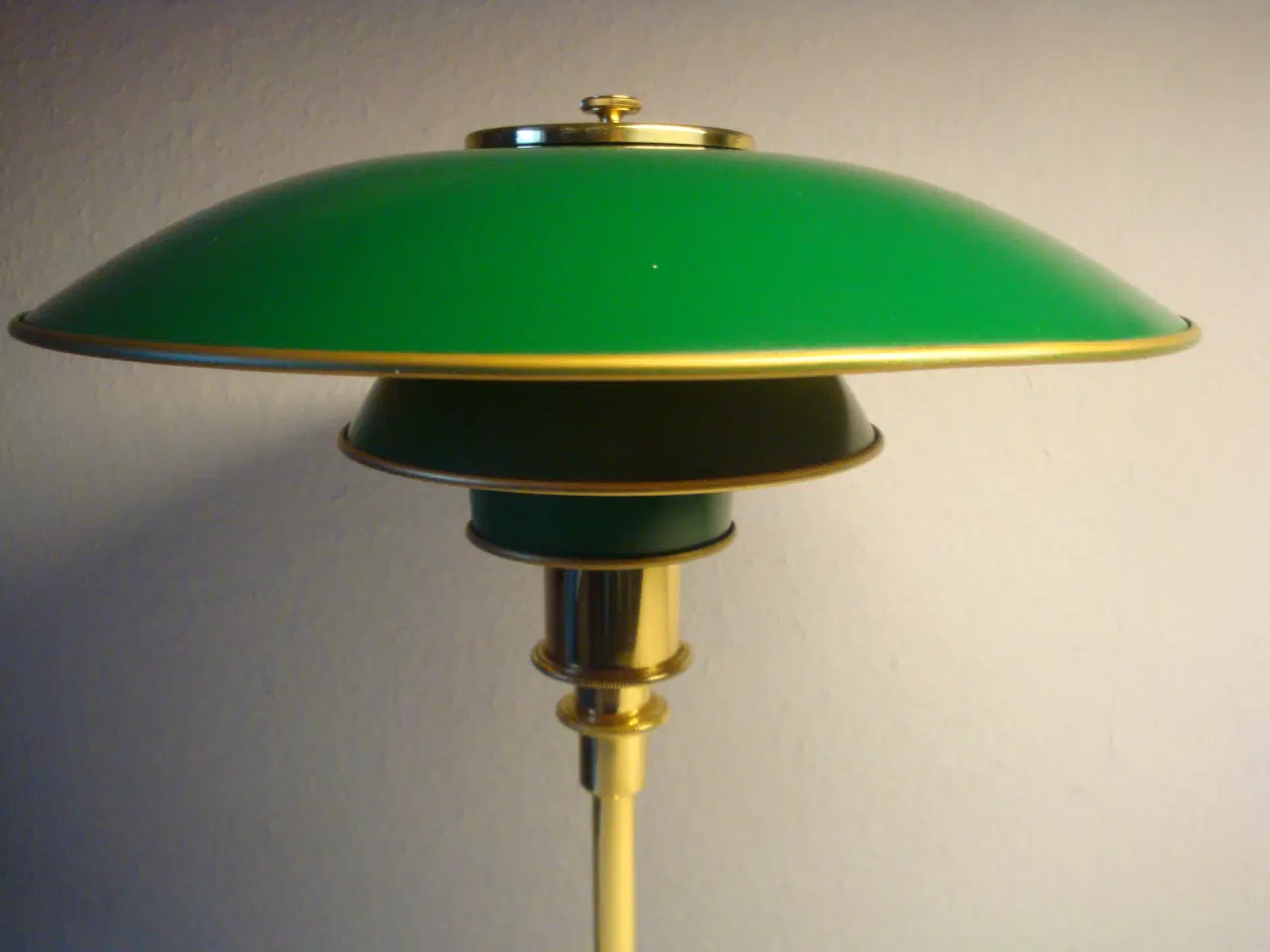 Billede 1 - PH 3/2 bordlampe messing & grønne skærme
