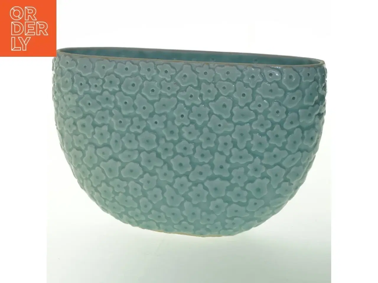 Billede 3 - Keramikvase med oval åbning, lystyrkis (str. 25 cm)