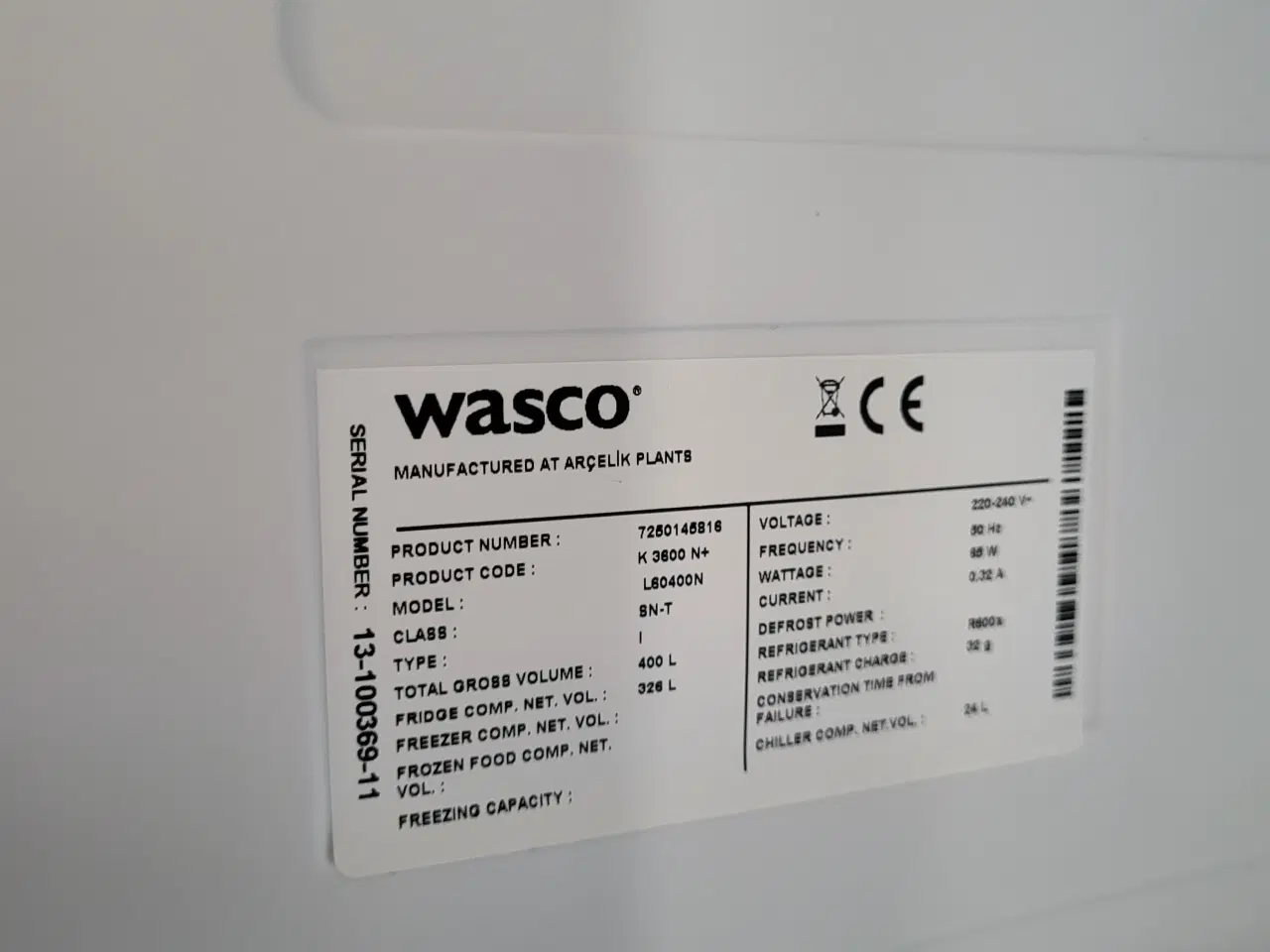 Billede 1 - Wasco køleskab