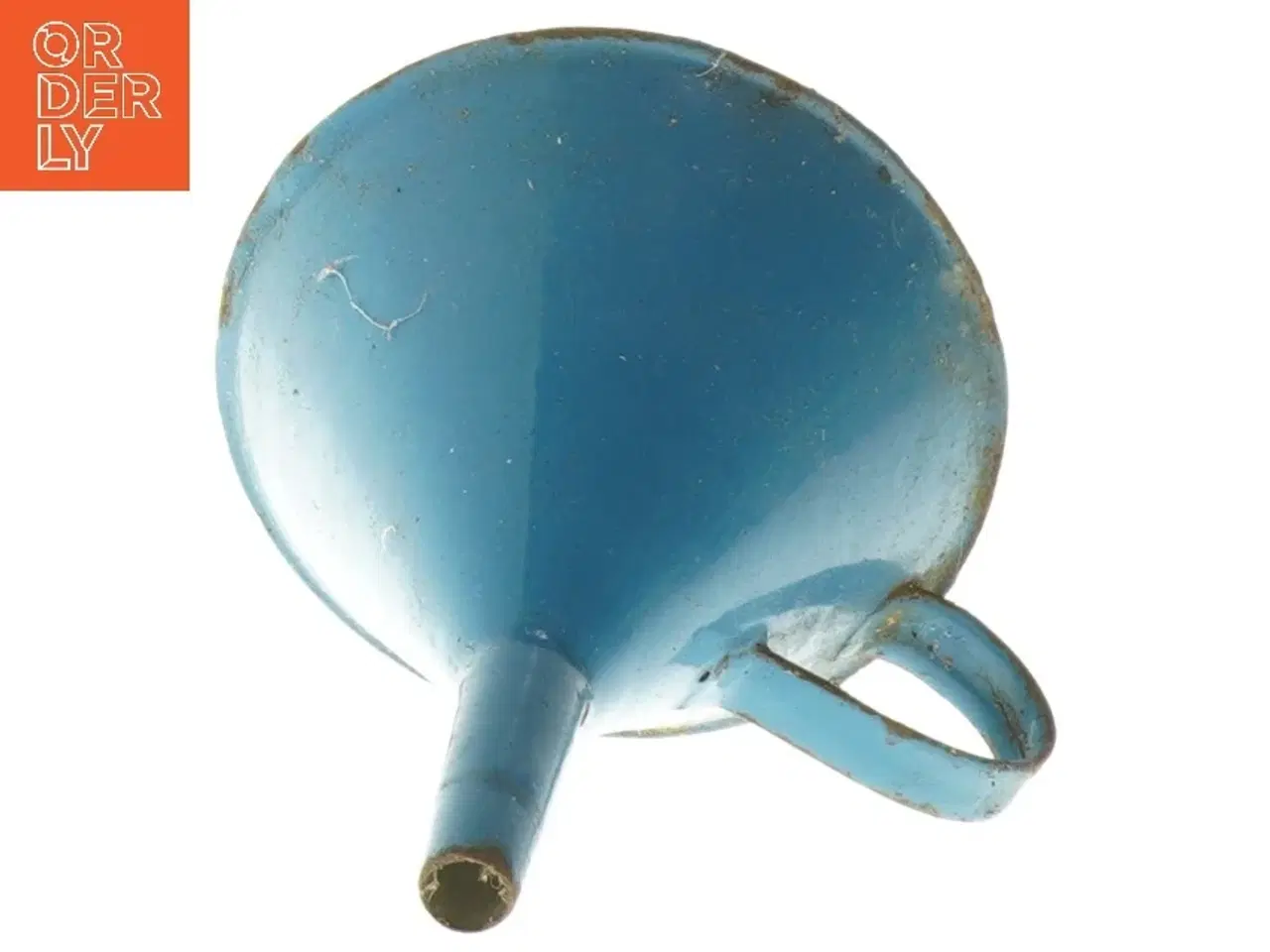 Billede 3 - Blå metaltragt, madam blå emalje (str. Ø 12,5x15 cm)