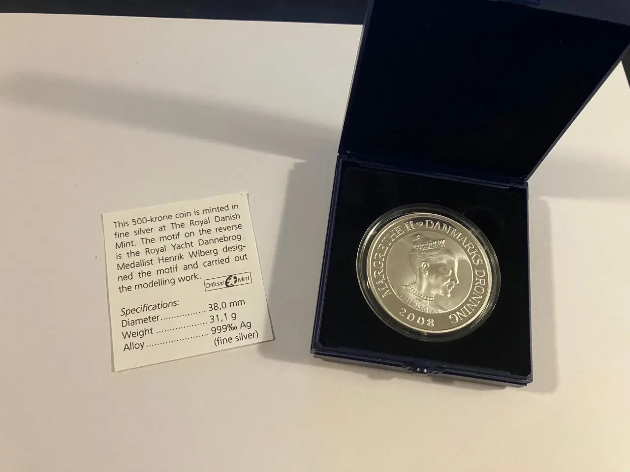 Billede 2 - 500 Kroner Kongeskibet Dannebrog 2008