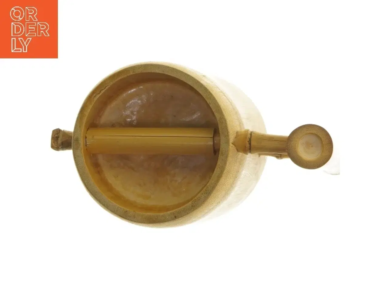 Billede 5 - Flot unik holder af træ, mange anvendelsmuligheder (str. Ø 10,5 cm længde 18 cm)