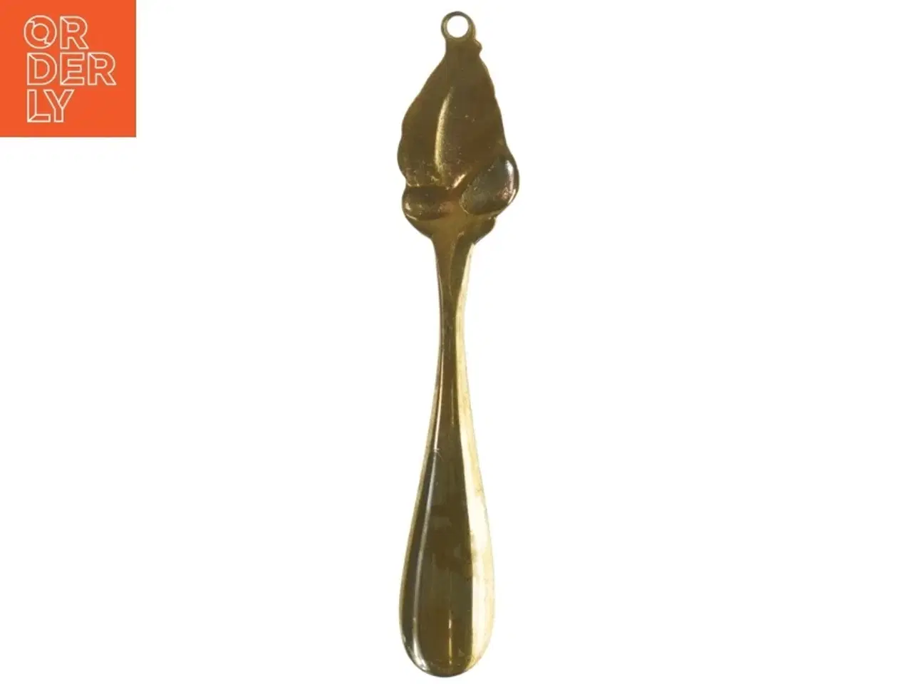 Billede 3 - Vintage Messing skohorn med skibsdekoration (str. 23,5 cm)
