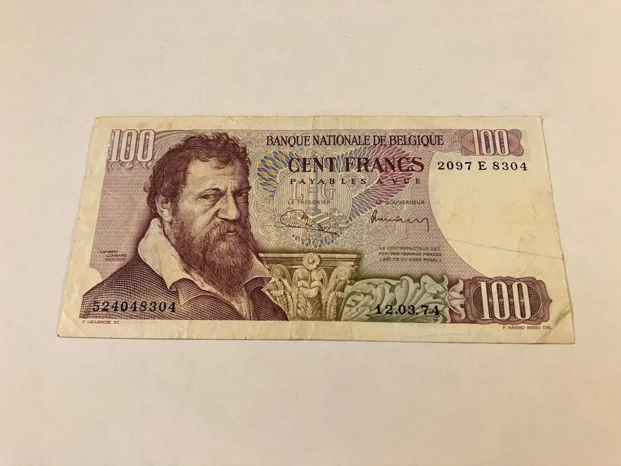 Billede 1 - 100 Cent Francs Belgium 1974
