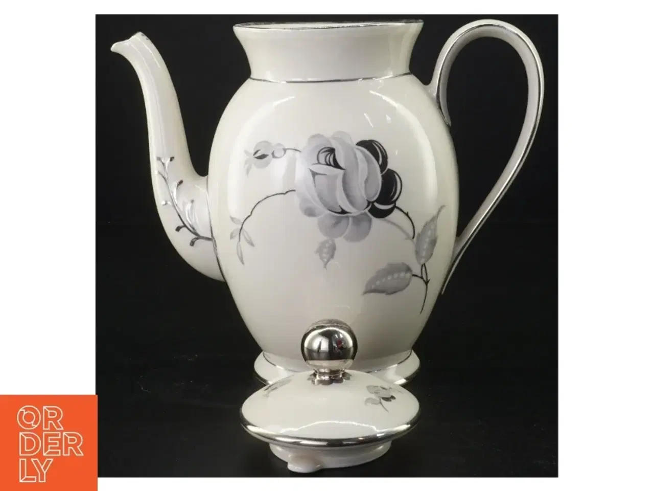 Billede 2 - Kande med blomstermotiv og låg fra Københavns Porcellains Maleri (str. 21 x 13 cm)