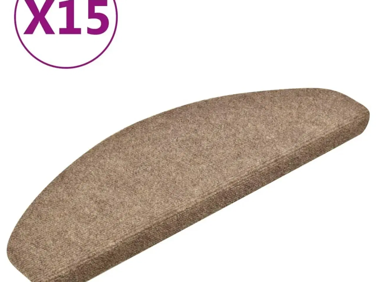 Billede 2 - Selvklæbende trappemåtter 15 stk. 65x21x4 cm tuftet cremefarvet