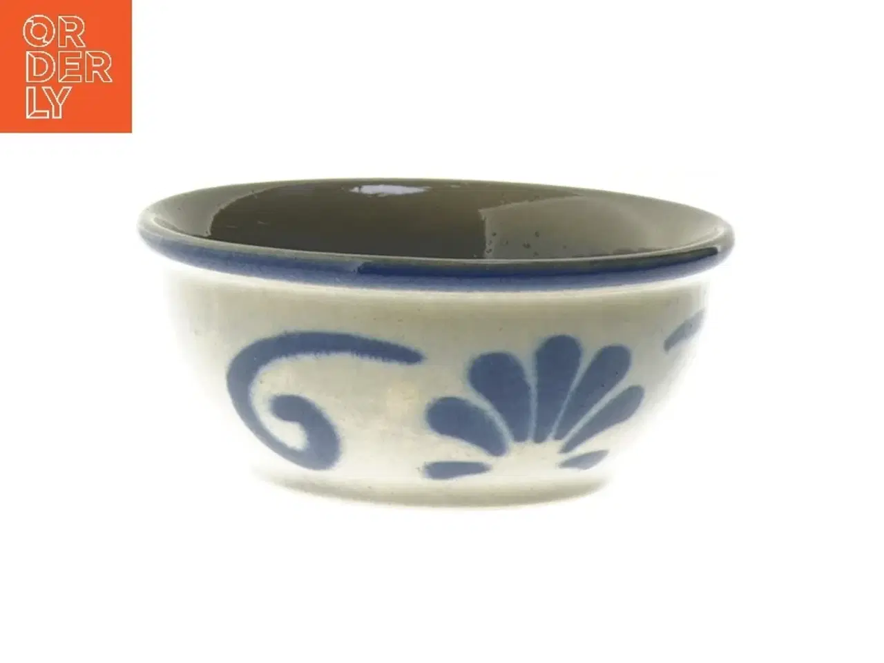 Billede 2 - Keramisk skål med blåt mønster (str. Ø 10,5 cm)