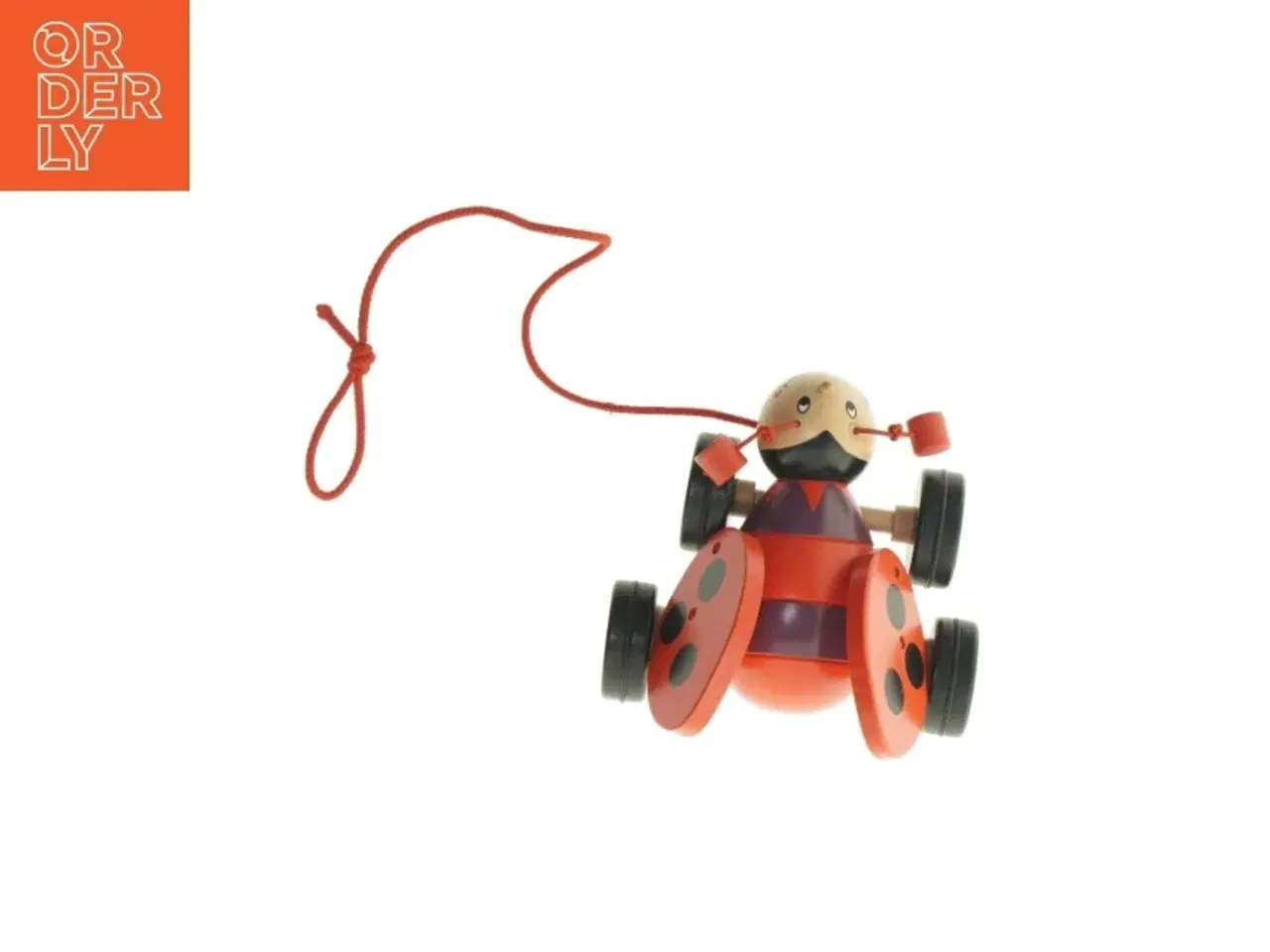 Billede 5 - Mariehøne i træ med træksnor (str. 14 x 15 cm)