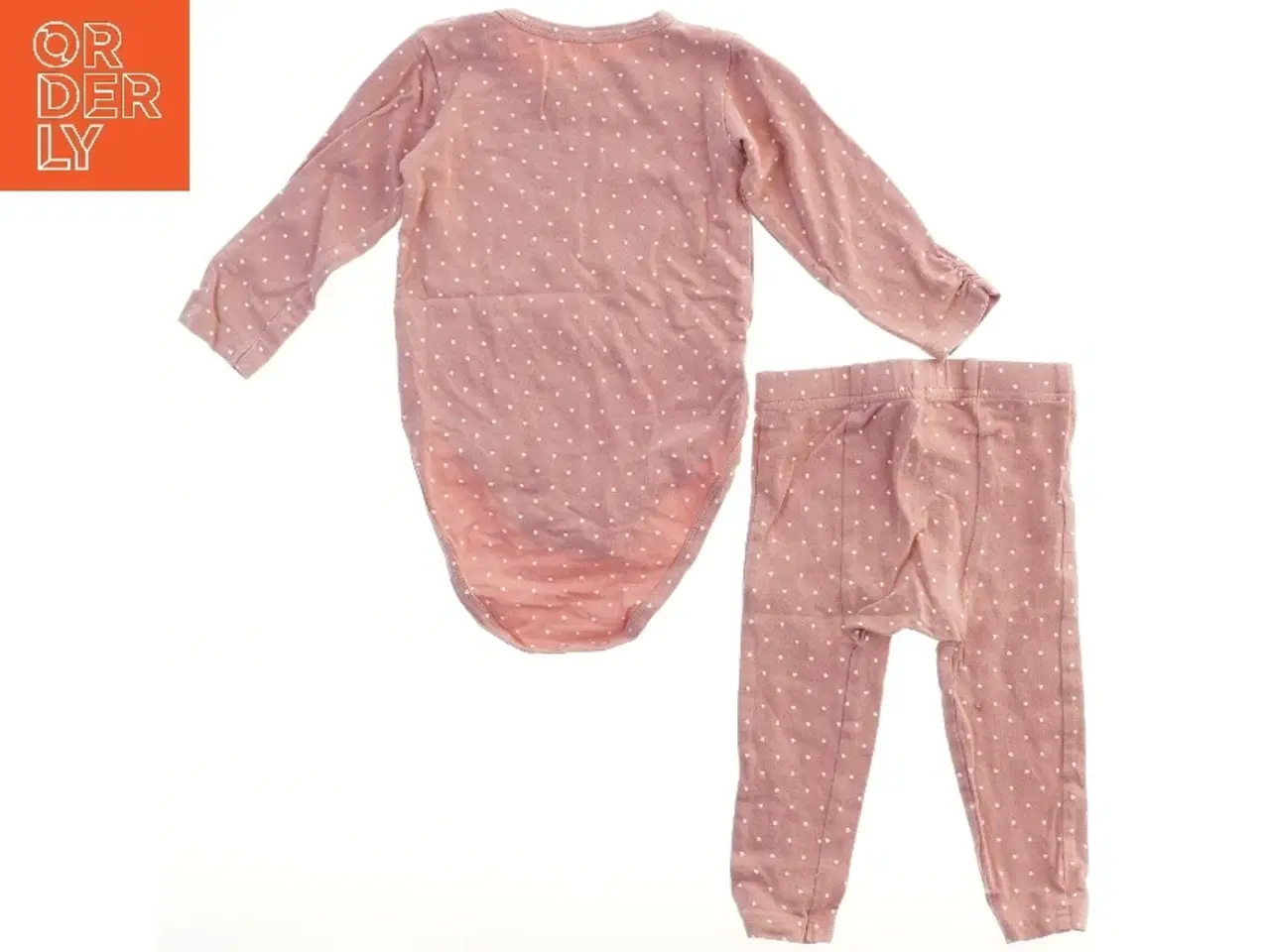 Billede 1 - Prikket bodystocking og leggings sæt fra Hust & Claire (str. 74)