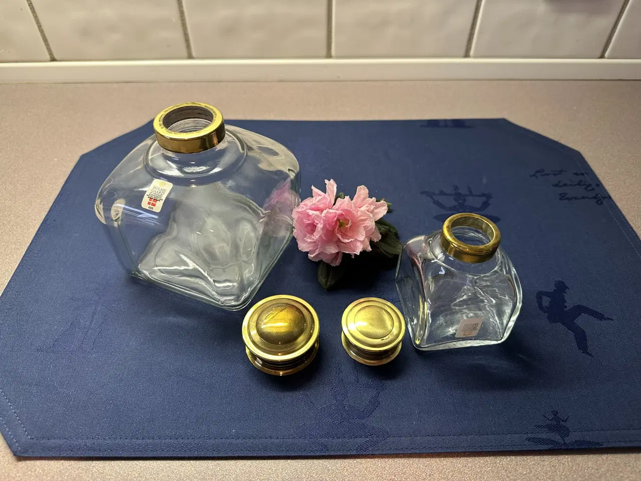 Billede 4 - Holmegaard købmandsglas med messinglåg