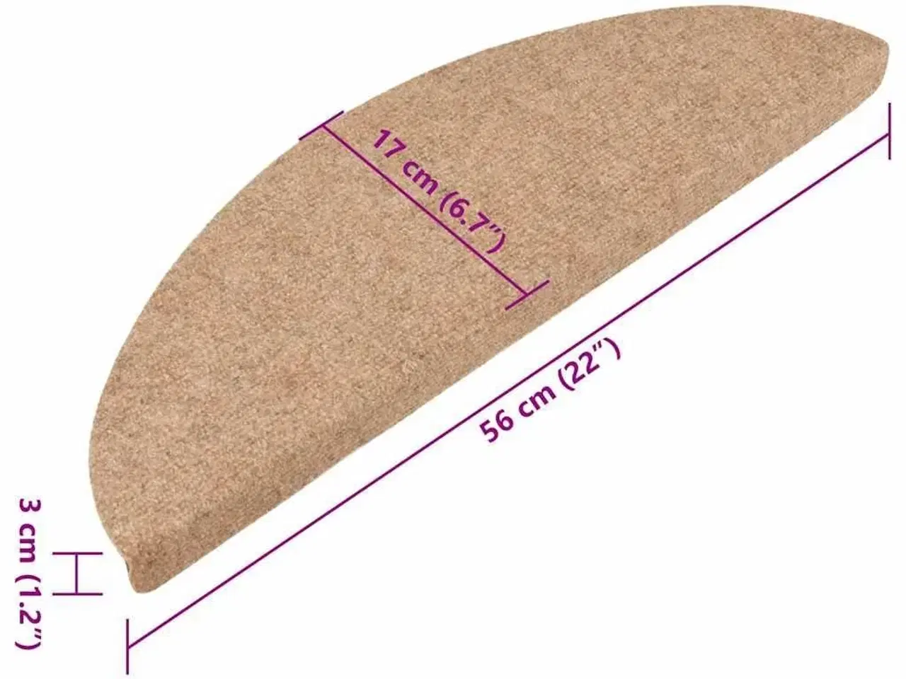 Billede 8 - Selvklæbende trappemåtter 15 stk. 56x17x3 cm beige