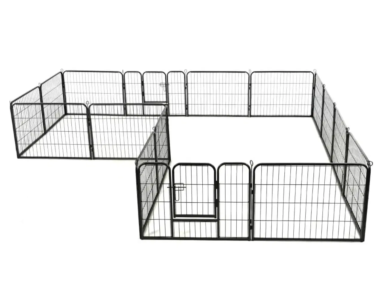 Billede 4 - Løbegård til hunde 16 paneler stål 60 x 80 cm sort