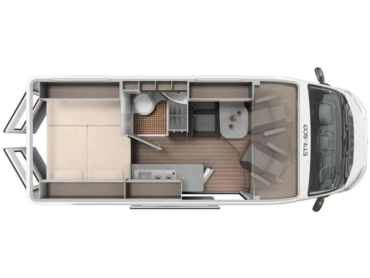 Billede 13 - 2025 - Etrusco CV 600 DB Plus   Lækker Camper van fra Etrusco med dobbeltseng fra Hinshøj Caravan