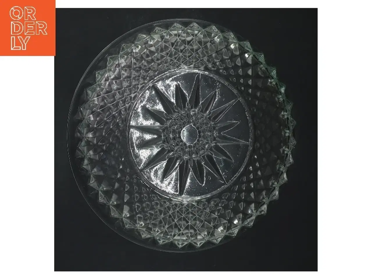 Billede 2 - Glas skål med mønster (str. Ø 20 cm)