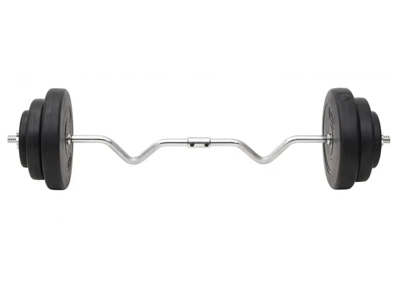 Billede 4 - Curl-vægtstang og håndvægt med skiver 60 kg