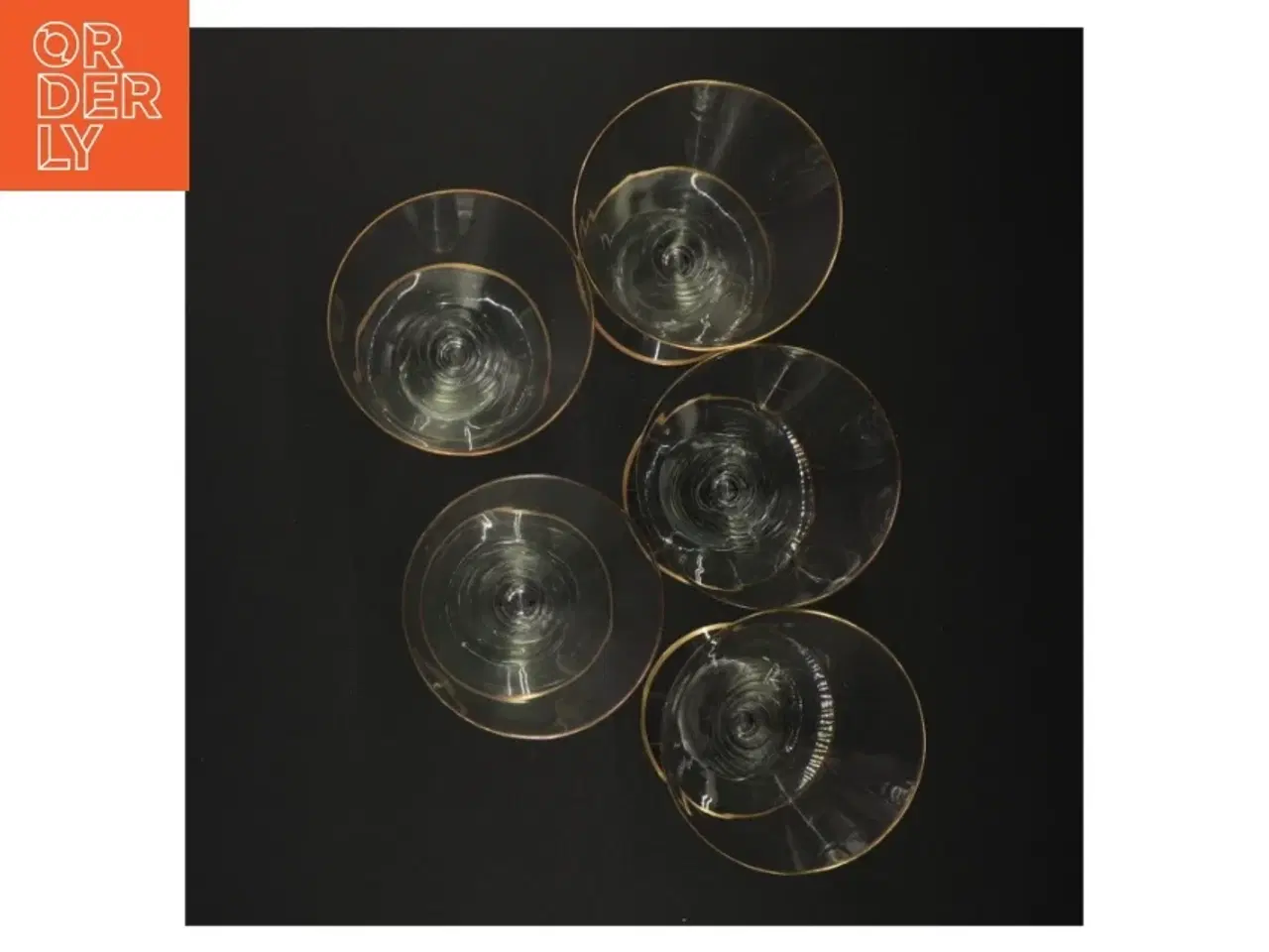 Billede 4 - Vintageglas med guldkant (str. 14 x 9 cm)