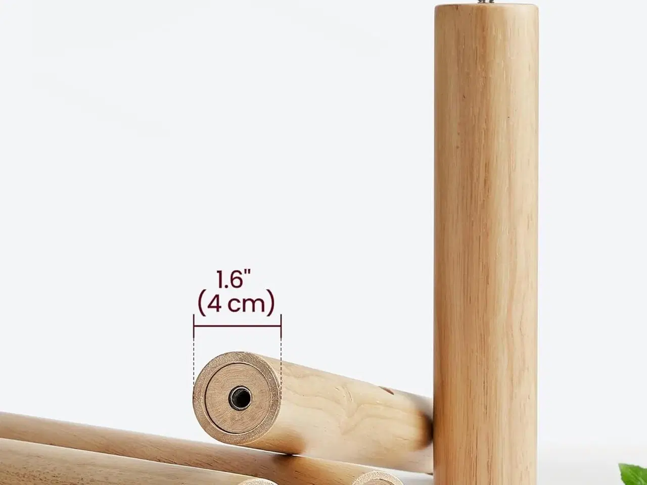 Billede 4 - Stumtjenere i massivt gummitræ – fritstående knagerække med 8 kroge, cappuccino beige, 175 cm