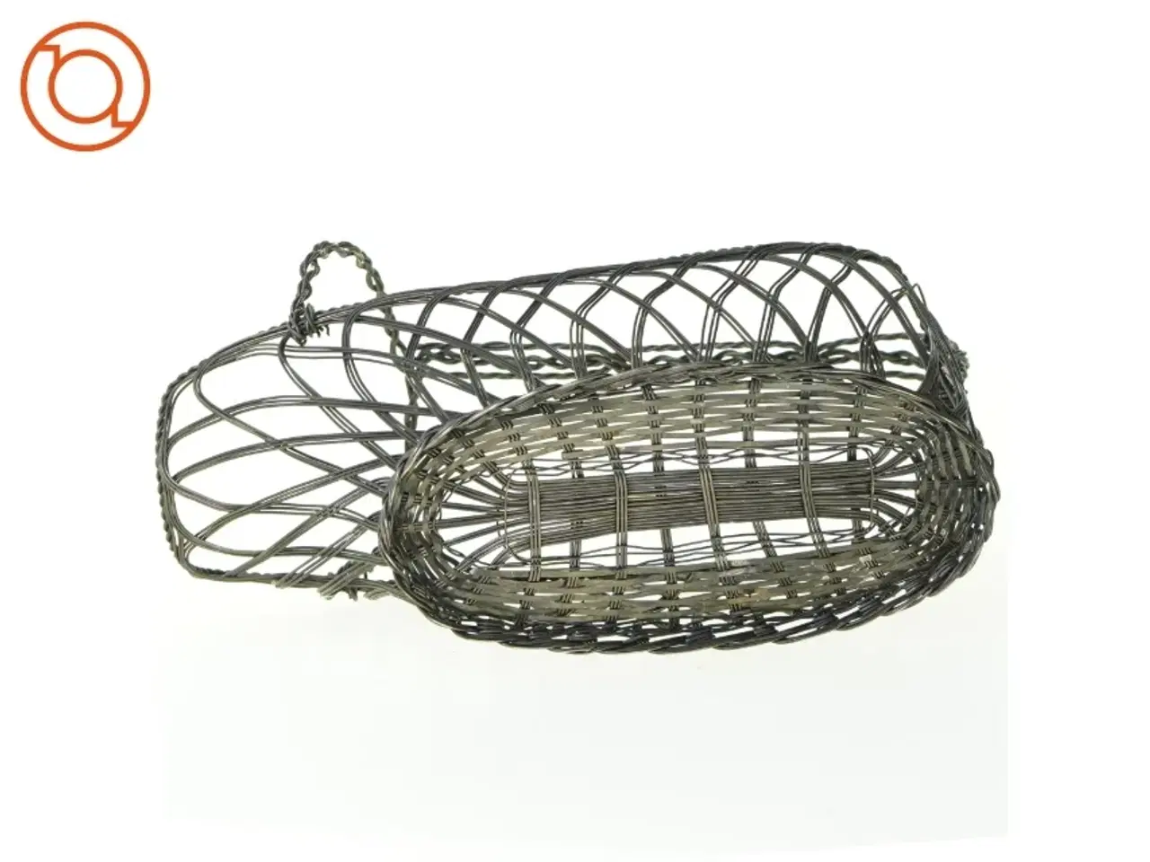 Billede 3 - Fil de fer Metal flet kurv vinholder (str. 25 x 11 x 8 cm)