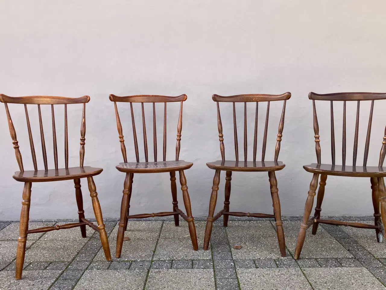 Billede 1 - 4 stk 60’er tremmestole bøg Danske Farstrup