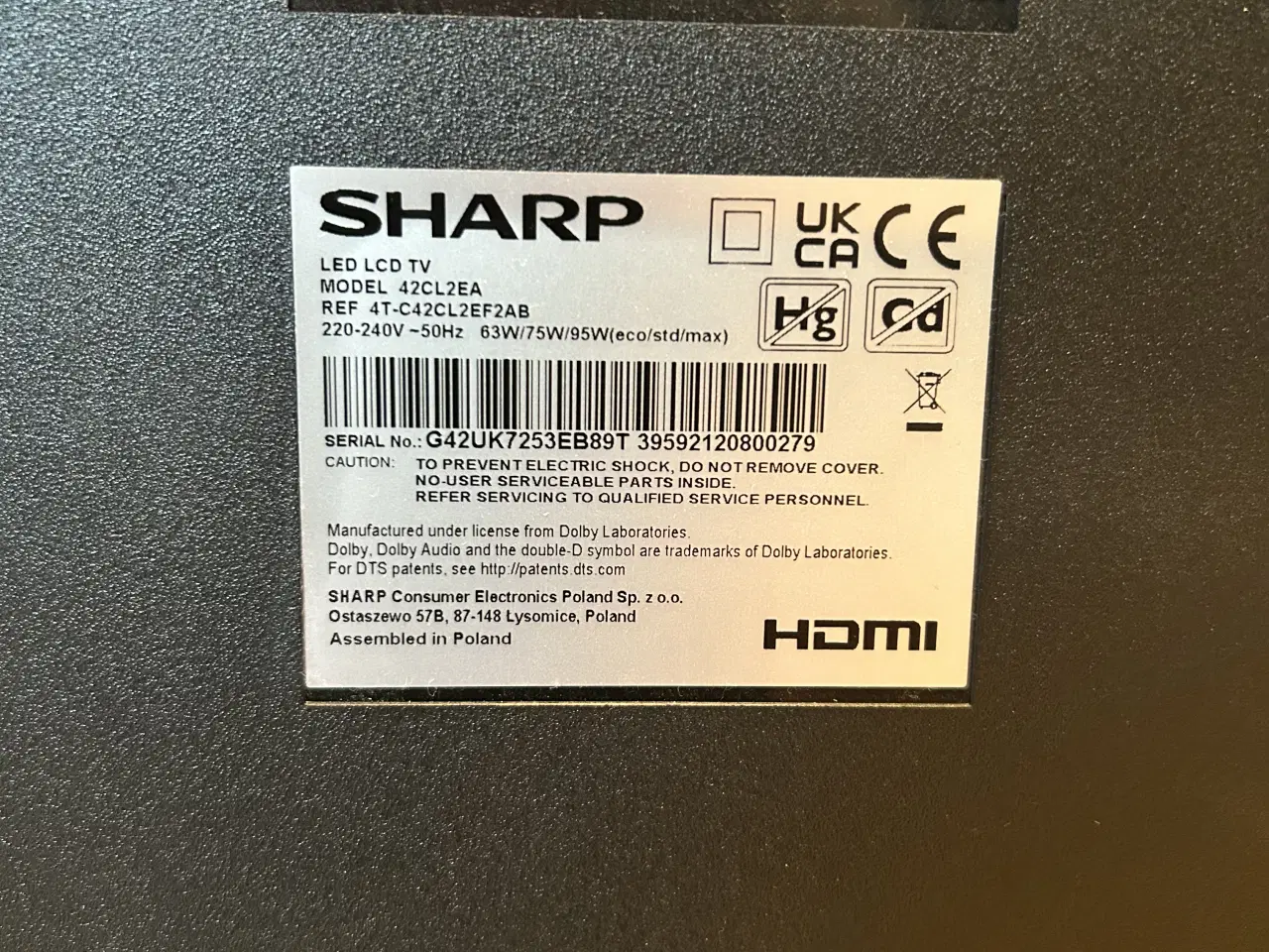 Billede 5 - Sharp 42" 4K Android TV 42CL2EA