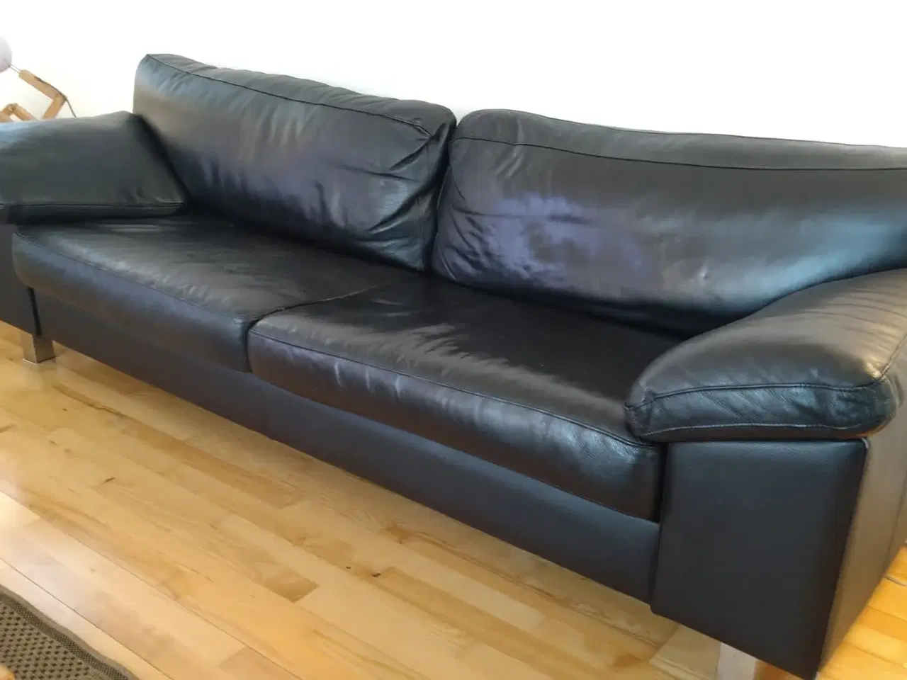 Billede 1 - Sort lædersofa