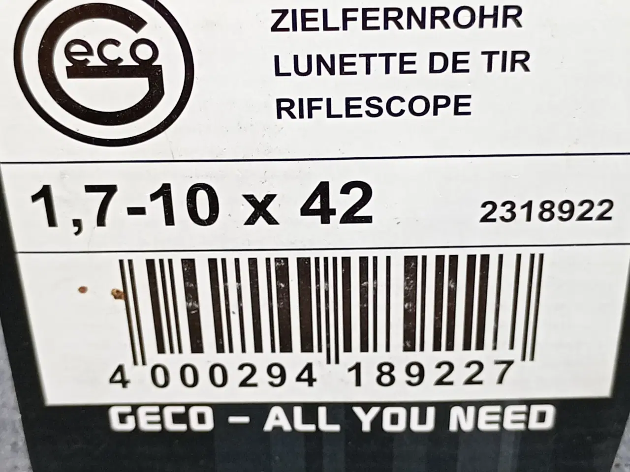 Billede 9 - GECO 1.7-10x42 IR sigtekikkert inklusiv 