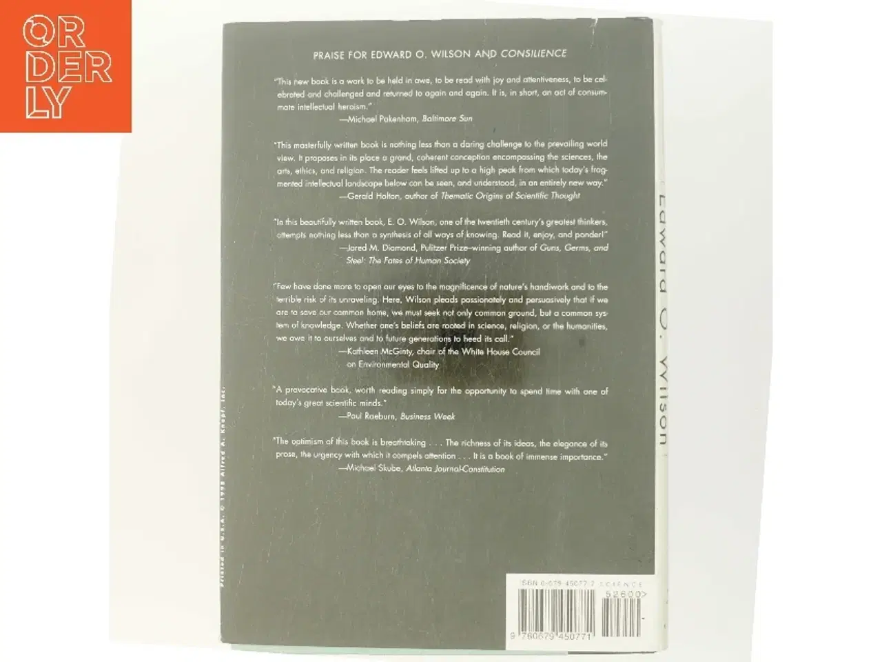 Billede 3 - Consilience : the unity of knowledge af Edward O. Wilson (Bog)
