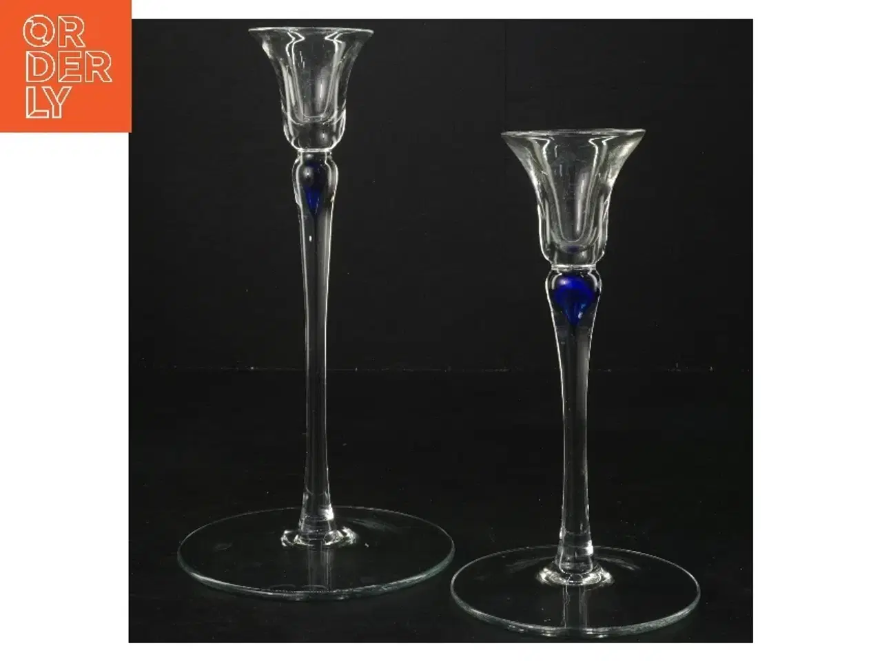 Billede 1 - Glaslysestager (str. 22 cm og 18 cm)